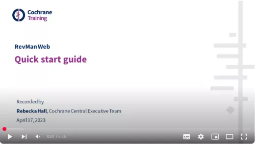 Start of the video 'Revman Quickstart Guide'